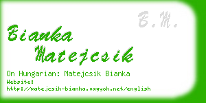 bianka matejcsik business card